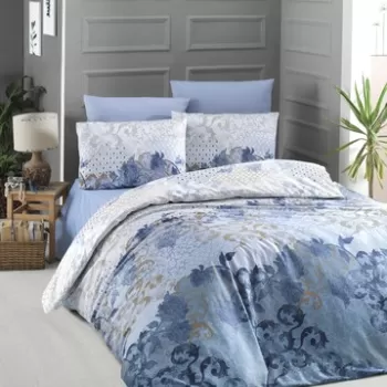 Lenjerie de pat dubla King(BL) Nerissa, Victoria, 3 piese, 240x220 cm, bumbac satinat, multicolor imagine