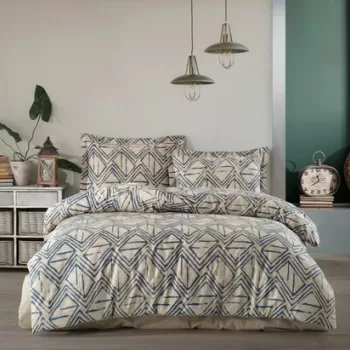 Lenjerie de pat dubla King (DE), 3 piese, ?kedia, Primacasa by T?rkiz, Bumbac Ranforce imagine