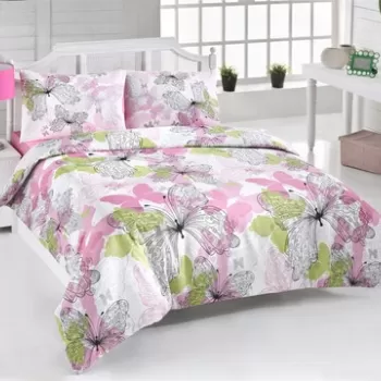 Lenjerie de pat dubla King (EU) Belinda v2, Victoria, 3 piese, 260x220 cm, amestec bumbac, multicolor imagine