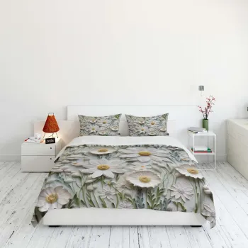 Lenjerie de pat dubla King (FR), 3 piese, L'essentiel Maison, FLW_DVT25-5, Multicolor imagine