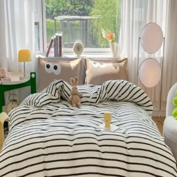 Lenjerie de pat dubla King (FR), 3 piese, L'essentiel Maison, Funny, Maro imagine