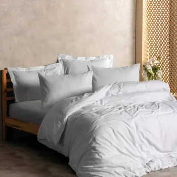 Lenjerie de pat dubla King (FR), L'essentiel Maison, Plaid, Alb imagine