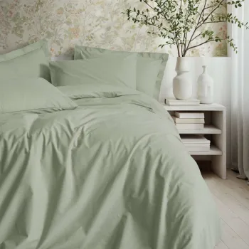 Lenjerie de pat dubla King (FR), L'essentiel Maison, Plain, Salvie imagine