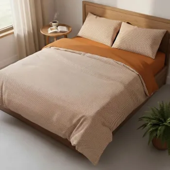 Lenjerie de pat dubla King (FR), L'essentiel Maison, Stark Kombin, Scortisoara / Albastru inchis imagine