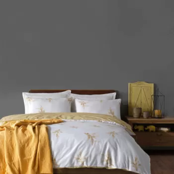 Lenjerie de pat dubla King (FR), Meltem - Yellow, Primacasa by T?rkiz, Bumbac Ranforce imagine