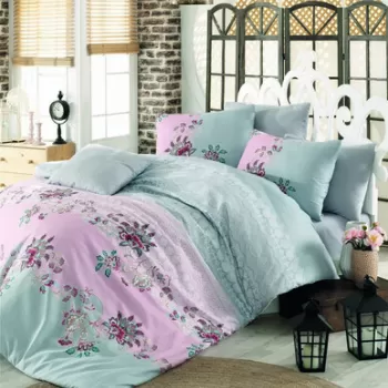 Lenjerie de pat dubla King (IT), Azra - Grey, Pearl Home, Bumbac Ranforce imagine