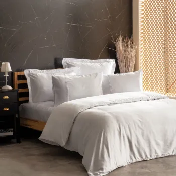 Lenjerie de pat dubla King, L'essentiel Maison, Silky, Alb imagine