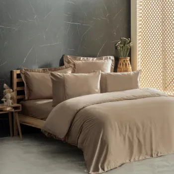 Lenjerie de pat dubla King, L'essentiel Maison, Silky, Bej imagine