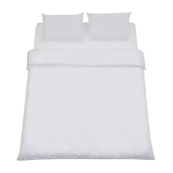 Lenjerie de pat dubla King Size cu broderie Tuffata, Heinner Home, 220x240 cm, microfibra 100 GSM, alb imagine