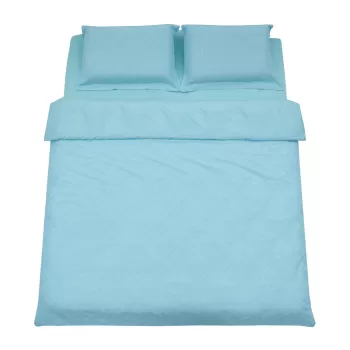 Lenjerie de pat dubla King Size cu broderie Tuffata, Heinner Home, 220x240 cm, microfibra 100 GSM, albastru imagine