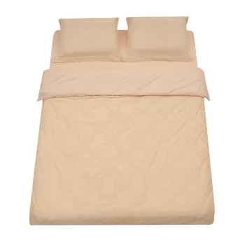 Lenjerie de pat dubla King Size cu broderie Tuffata, Heinner Home, 220x240 cm, microfibra 100 GSM, crem imagine