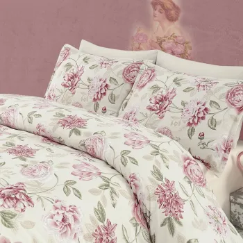 Lenjerie de pat dubla king size, Eponj Home, Care 143EPJ51239, 3 piese, amestec bumbac, multicolor imagine