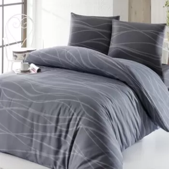 Lenjerie de pat dubla king size, Eponj Home, Verda 143EPJ61877, 3 piese, amestec bumbac, gri imagine