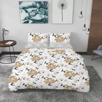 Lenjerie de pat dubla King Size, Maira, Bedora, 4 piese, 240x240 cm, bumbac satinat 200 TC, multicolor imagine