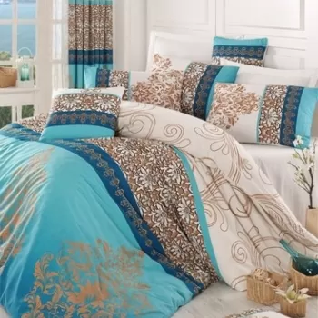 Lenjerie de pat dubla king size, Pearl Home, 172PRL68417, 3 piese, bumbac ranforce, multicolor imagine