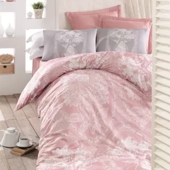 Lenjerie de pat dubla king size, Pearl Home, 172PRL68439, 3 piese, bumbac ranforce, multicolor imagine