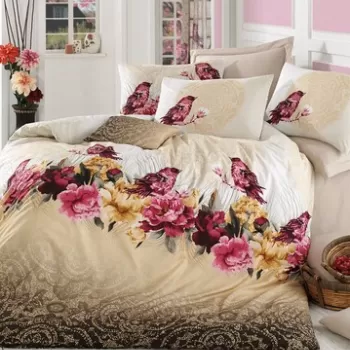 Lenjerie de pat dubla king size, Pearl Home, 172PRL68452, 3 piese, bumbac ranforce, multicolor imagine