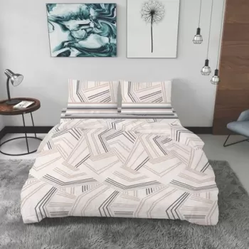 Lenjerie de pat dubla King Size, Thread, Bedora, 4 piese, 240x240 cm, bumbac satinat 200 TC, multicolor imagine