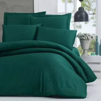 Lenjerie de pat dubla King Size, Victoria, Alisa Green, 6 piese, 240x260 cm, 100% bumbac satinat, verde imagine