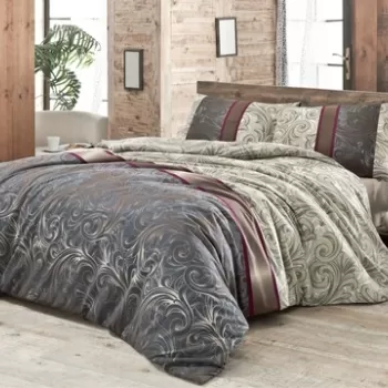 Lenjerie de pat dubla king size, Victoria, Hurrem v2 121VCT92411, 3 piese, amestec bumbac, multicolor imagine