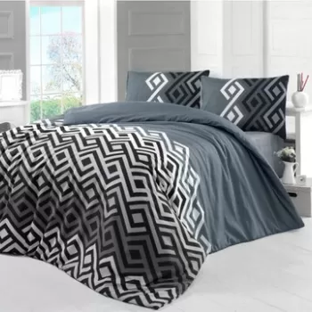 Lenjerie de pat dubla king size, Victoria, Yaren 121VCT62367, 3 piese, amestec bumbac, multicolor imagine