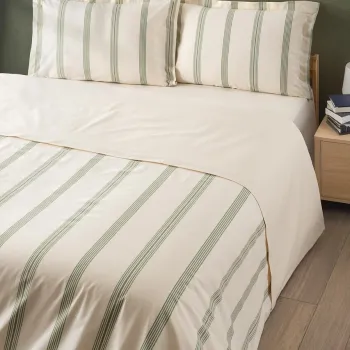 Lenjerie de pat dubla, L'essentiel Maison, Asos, Bumbac, Verde imagine