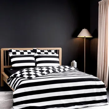 Lenjerie de pat dubla, L'essentiel Maison, Code, Bumbac Ranforce, Negru imagine