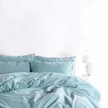 Lenjerie de pat dubla, L'essentiel Maison, Ephesus, Albastru mineral imagine