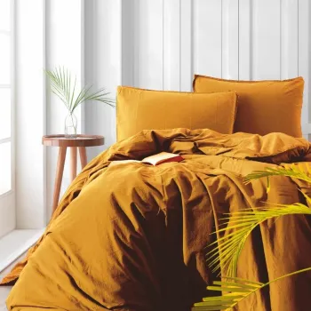 Lenjerie de pat dubla, L'essentiel Maison, Ephesus, Galben mustar imagine