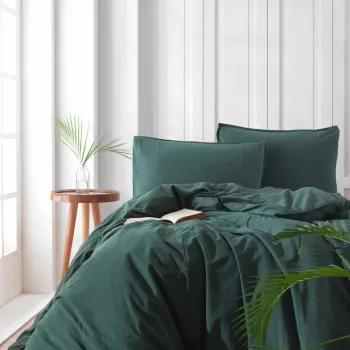 Lenjerie de pat dubla, L'essentiel Maison, Ephesus, Verde inchis imagine