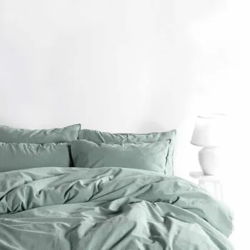 Lenjerie de pat dubla, L'essentiel Maison, Ephesus, Verde natural imagine