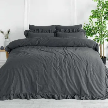 Lenjerie de pat dubla, L'essentiel Maison, Exclusive, Gri imagine