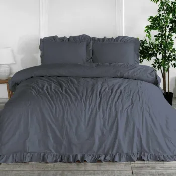 Lenjerie de pat dubla, L'essentiel Maison, Exclusive, Gri natural imagine