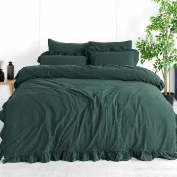 Lenjerie de pat dubla, L'essentiel Maison, Exclusive, Verde inchis imagine