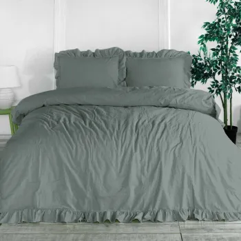 Lenjerie de pat dubla, L'essentiel Maison, Exclusive, Verde natural imagine