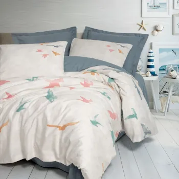 Lenjerie de pat dubla, L'essentiel Maison, Kaija, Albastru imagine