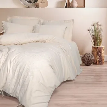 Lenjerie de pat dubla, L'essentiel Maison, Kivora, 25% in / 75% bumbac, Bej imagine
