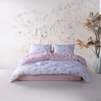 Lenjerie de pat dubla, L'essentiel Maison, Lima, Bumbac Ranforce, Roz imagine