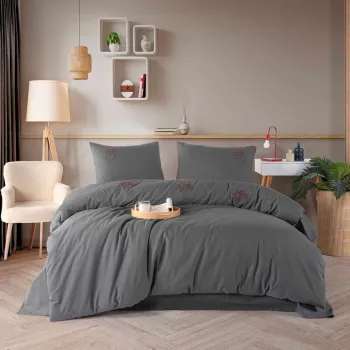 Lenjerie de pat dubla, L'essentiel Maison, Livre, Antracit imagine