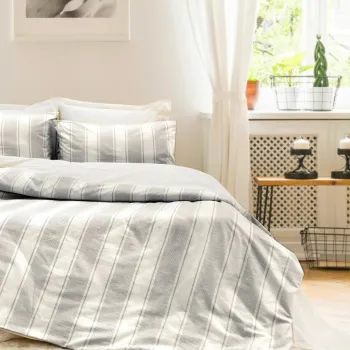 Lenjerie de pat dubla, L'essentiel Maison, Nenas, Bumbac, Antracit imagine