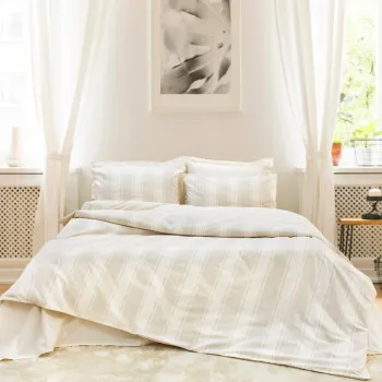 Lenjerie de pat dubla, L'essentiel Maison, Nenas, Bumbac, Bej imagine