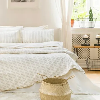 Lenjerie de pat dubla, L'essentiel Maison, Notta, Bumbac, Bej imagine