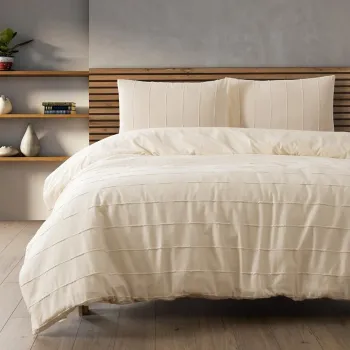 Lenjerie de pat dubla, L'essentiel Maison, Sedef, Bumbac, Natural imagine