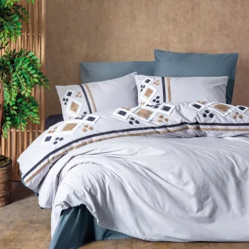 Lenjerie de pat dubla, L'essentiel Maison, Stesso, Gri imagine