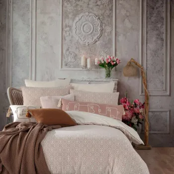 Lenjerie de pat dubla, L'essentiel Maison, Traditional, Crem imagine