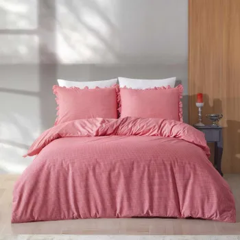 Lenjerie de pat dubla, L'essentiel Maison, Veronika, Rosu imagine