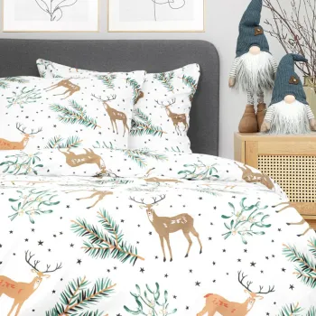 Lenjerie de pat dubla Landskab, Homla, 3 piese, 160x200 cm, bumbac, multicolor imagine