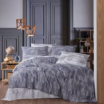 Lenjerie de pat dubla, Lara - Grey, Pearl Home, 50% bumbac / 50% poliester imagine