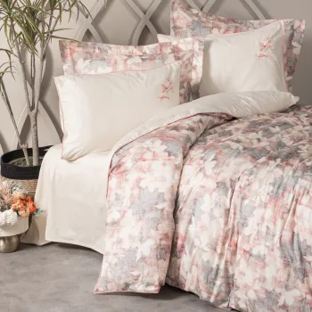 Lenjerie de pat dubla, Layana - Pink, Cotton Box, Bumbac Satinat imagine