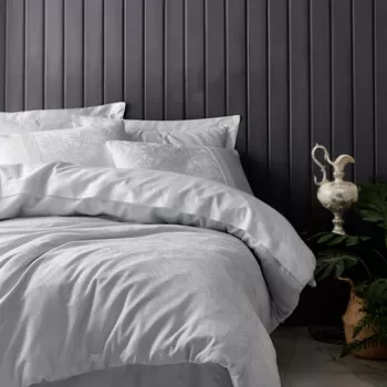 Lenjerie de pat dubla, Leaf - Ice Blue, Cotton Box, Bumbac Satinat imagine